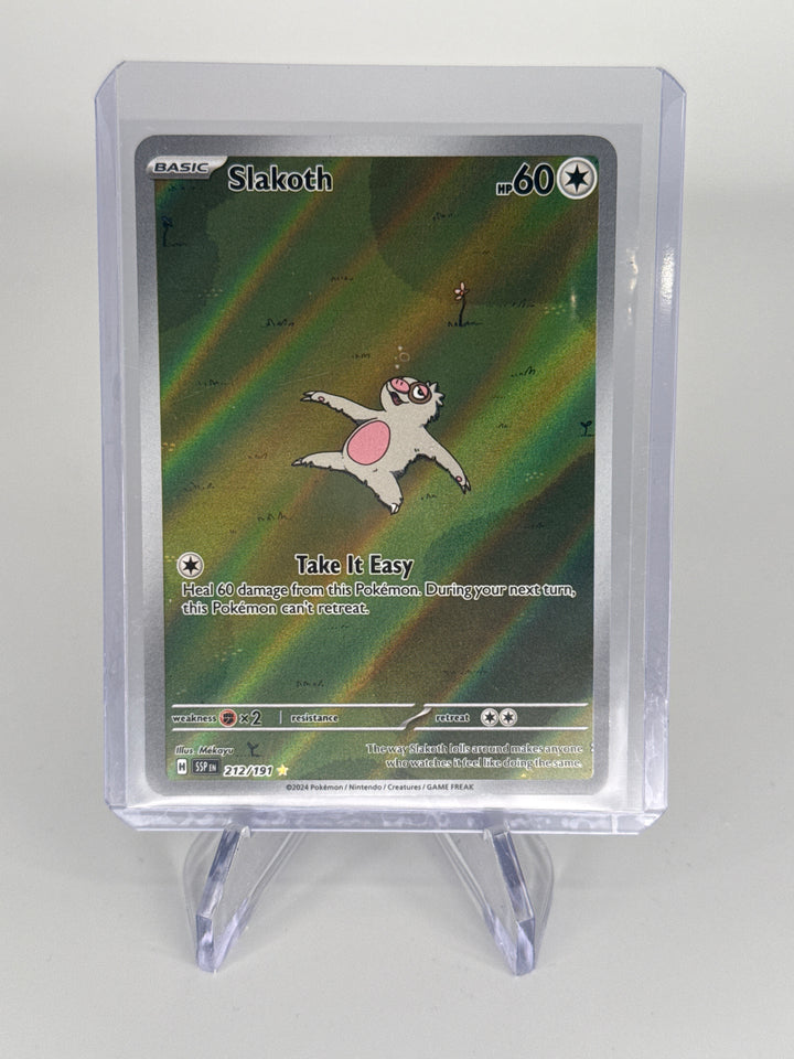Pokemon TCG 2024 Slakoth Surging Sparks Illustration Rare Full Art, 212/191