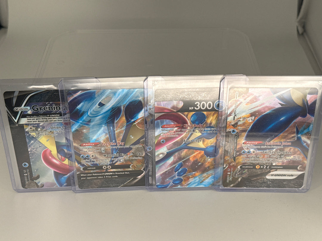 Pokemon TCG 2021 Greninja V-Union Black Star Promo, SWSH155-SWSH158, 4 Card Set