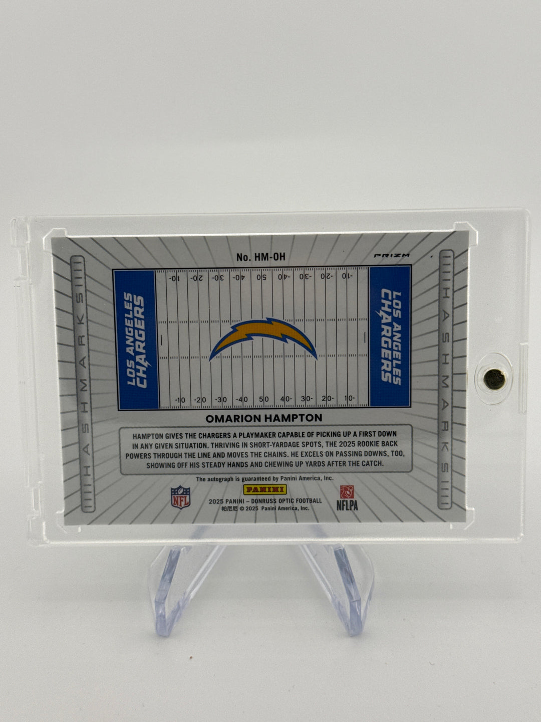 Omarion Hampton 2025 Panini Donruss Optic Hashmarks Rookie Auto