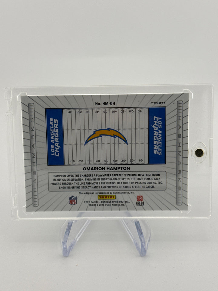 Omarion Hampton 2025 Panini Donruss Optic Hashmarks Rookie Auto