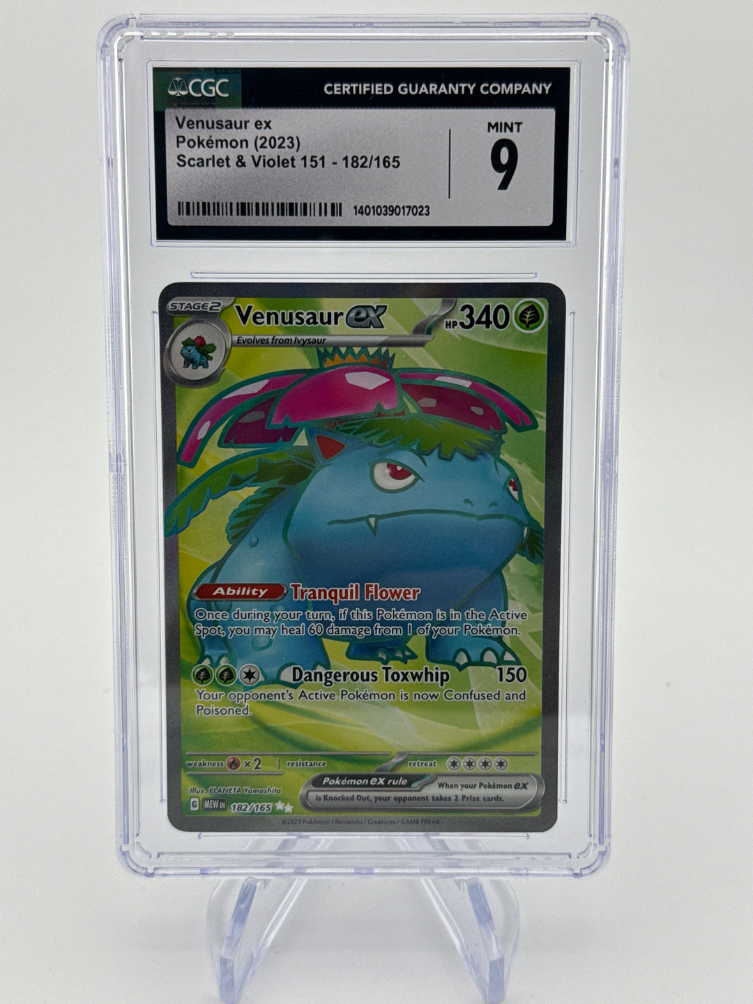 Pokemon TCG 2023 Venusaur EX Pokemon 151, 182/165, CGC 9 Mint