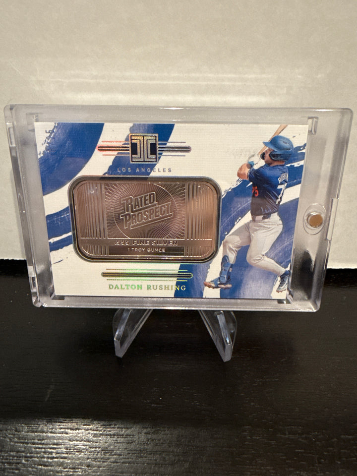 Dalton Rushing 2024 Panini Impeccable Silver Bar Rated Prospect, 08/25