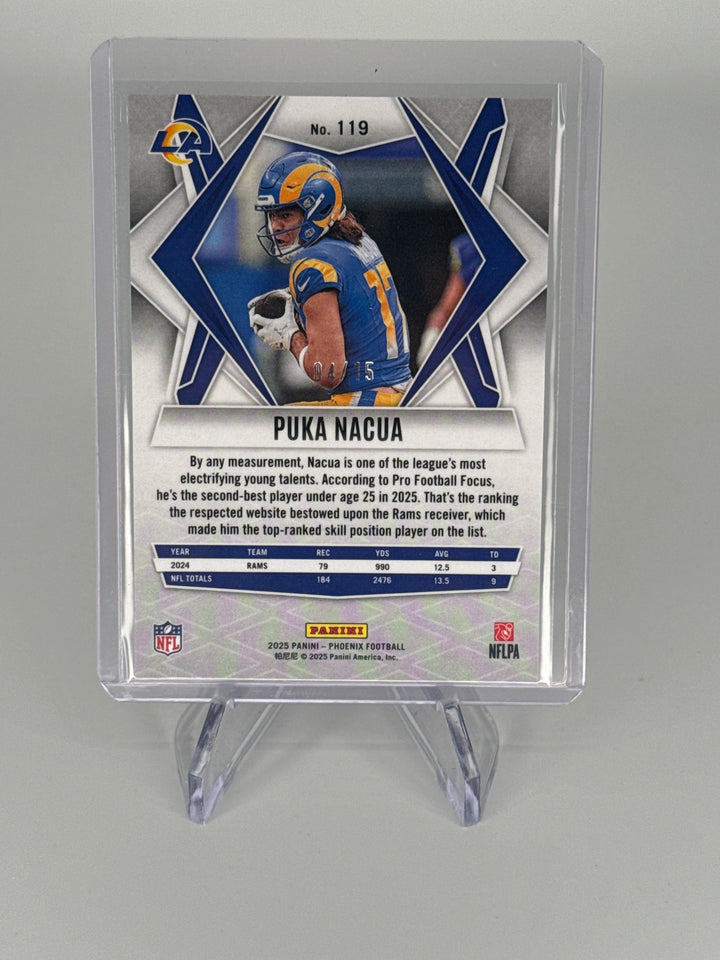 Puka Nacua 2025 Panini Phoenix Bronze Seismic Prizm, 04/15