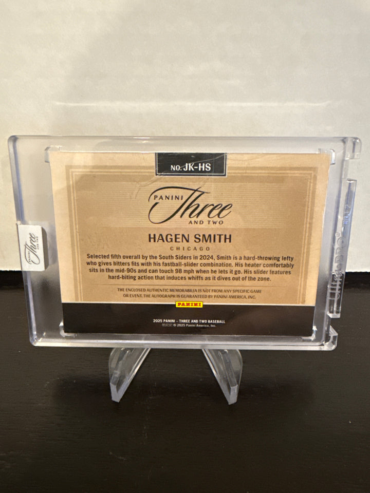 Hagen Smith 2025 Panini Three and Two Emerald Patch Auto, 2/5