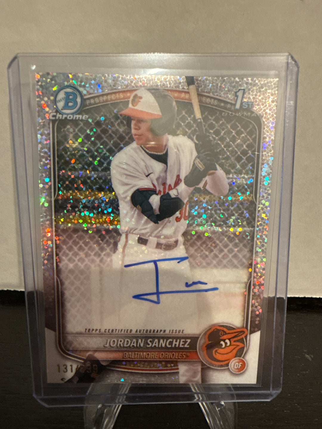 Jordan Sanchez 2025 Bowman Chrome 1st Auto Speckle Refractor, 131/299