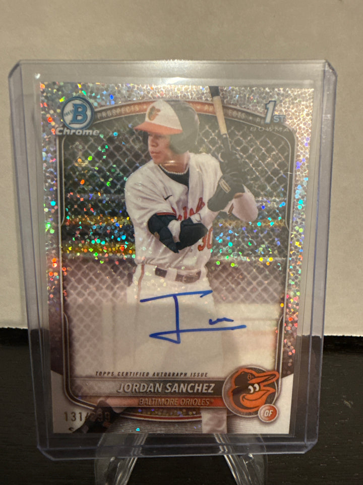 Jordan Sanchez 2025 Bowman Chrome 1st Auto Speckle Refractor, 131/299