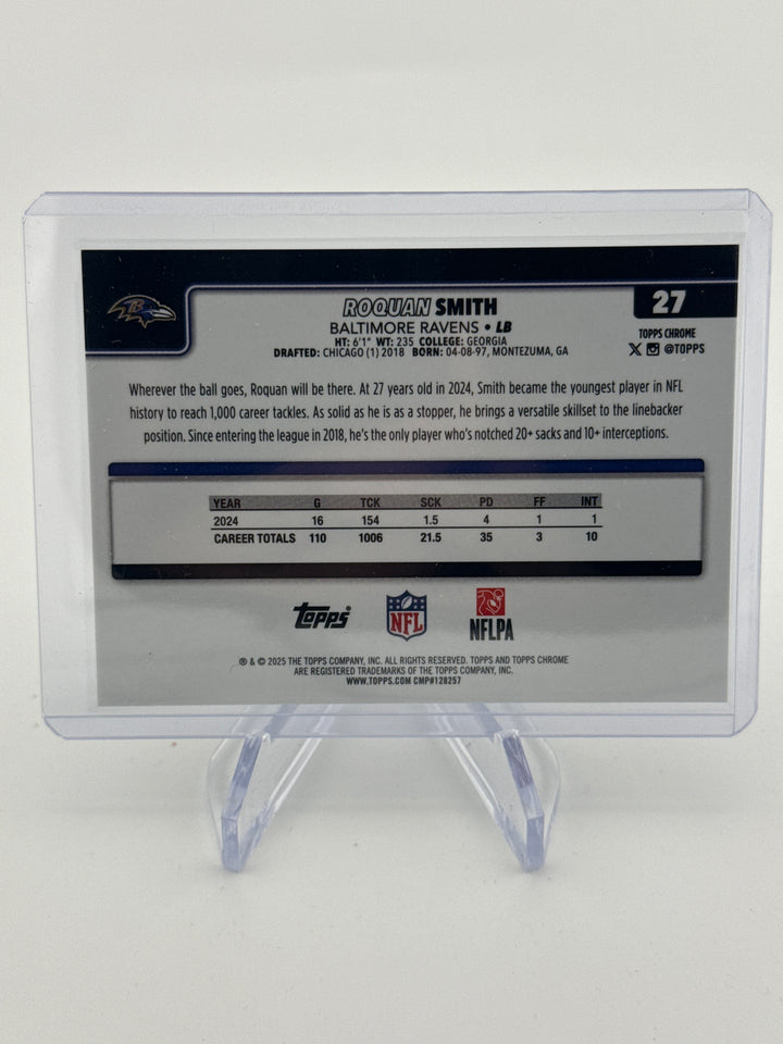 Roquan Smith 2025 Topps Chrome White Refractor, 11/30
