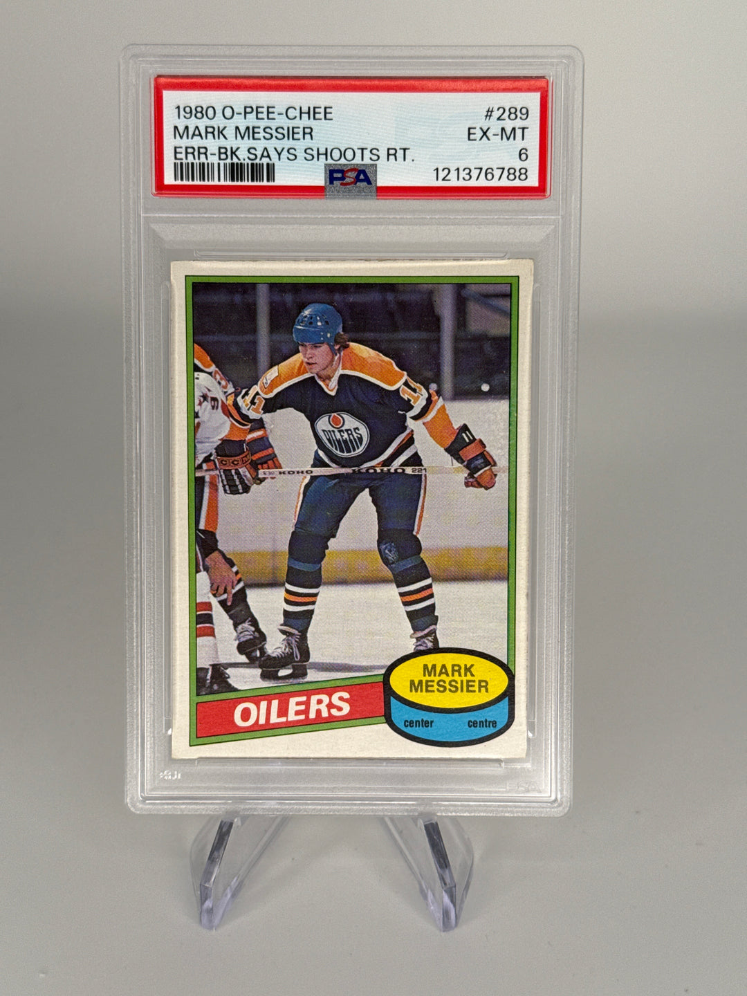 Mark Messier 1980 O-Pee-Chee Rookie Error, PSA 6