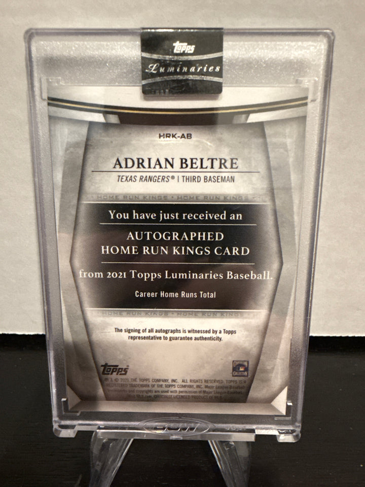 Adrian Beltre 2021 Topps Luminaries Home Run Kings Auto, 08/15