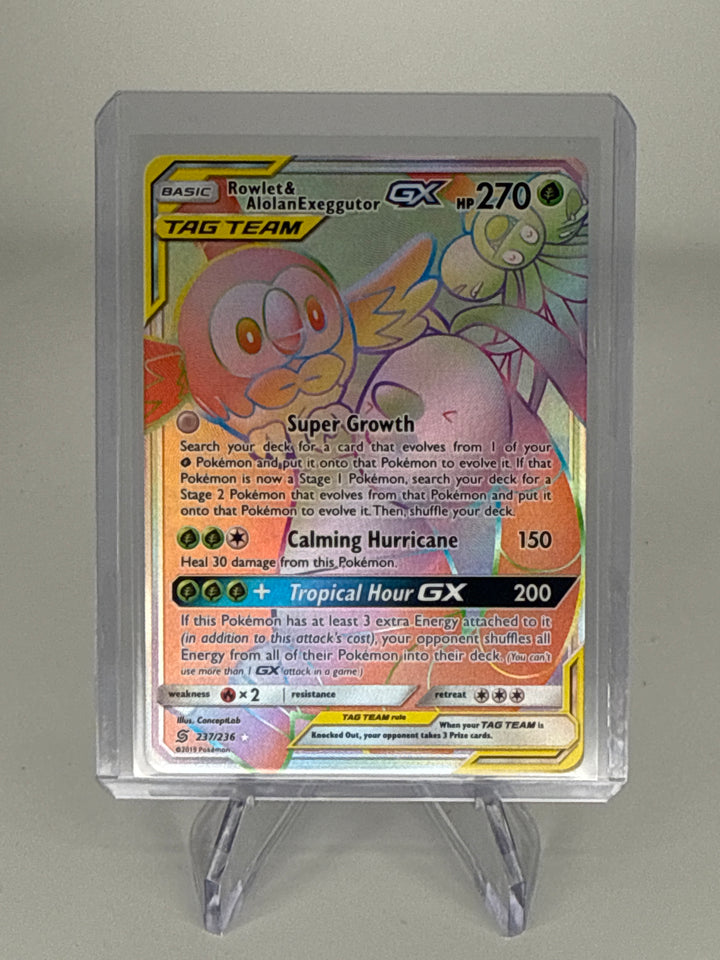 Pokemon TCG 2019 Rowlet & Alolan Exeggutor GX Sun & Moon Unified Minds, 237/236