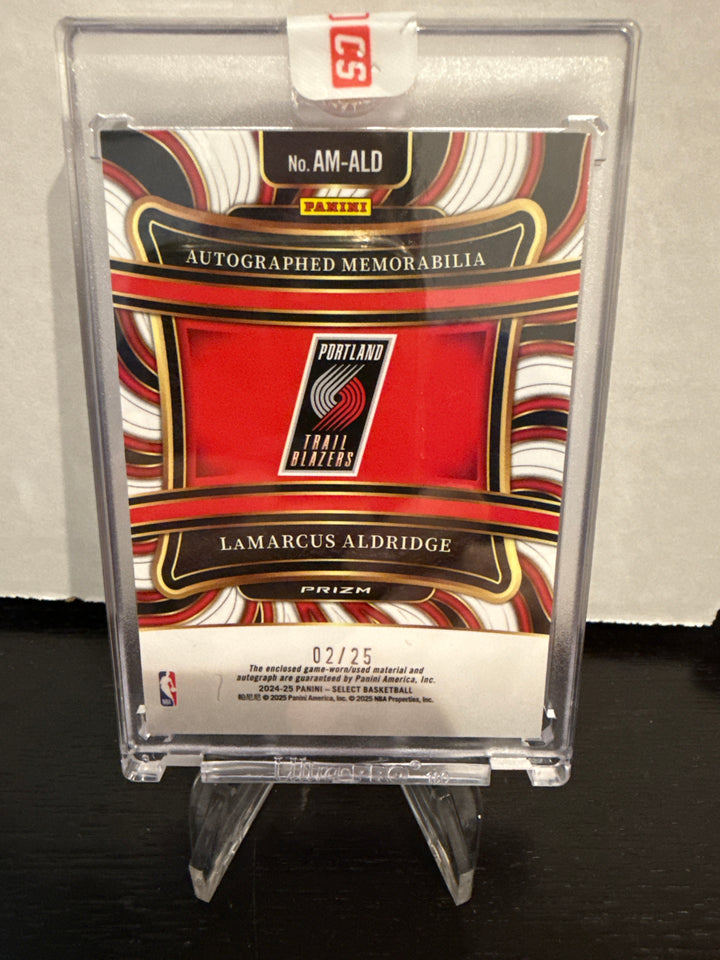 LaMarcus Aldridge 2024-2025 Panini Select Tie Die Patch Auto, 02/25