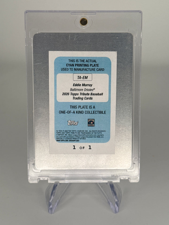 Eddie Murray 2026 Topps Tribute 1/1 Printing Plate Auto