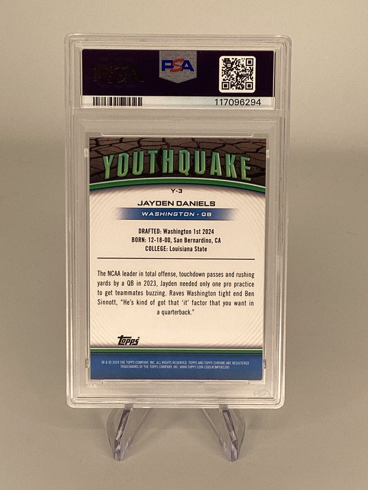 Jayden Daniels 2024 Topps Chrome Youthquake X-Fractor Rookie, PSA 9 Mint