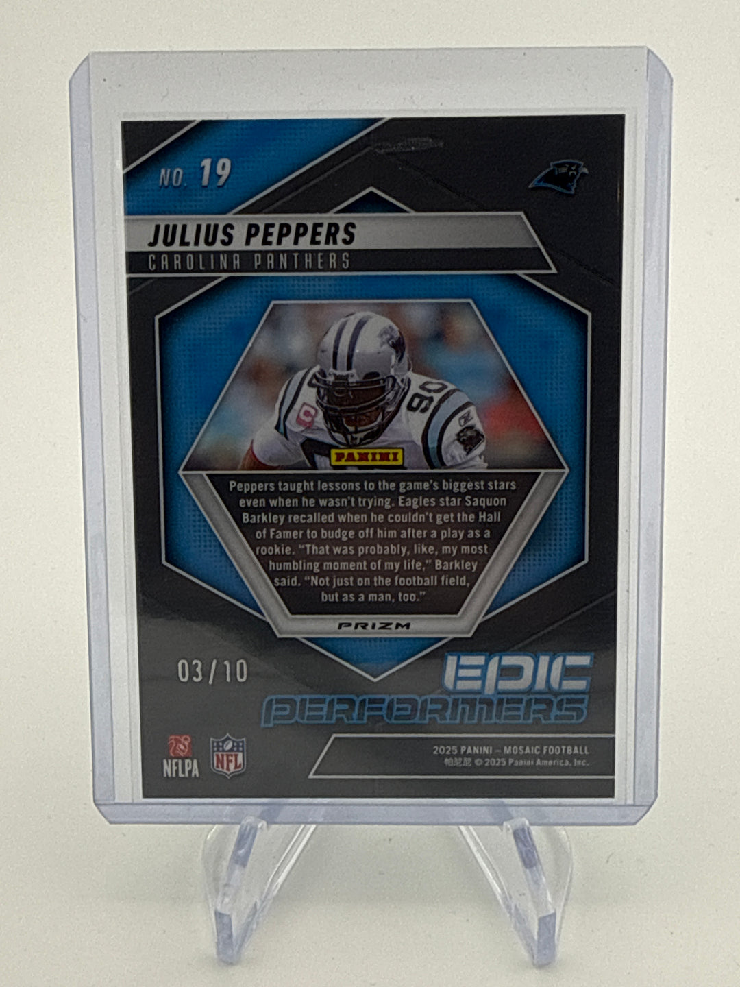Julius Peppers 2025 Panini Mosaic Epic Performers Green Fluorescent, 03/10