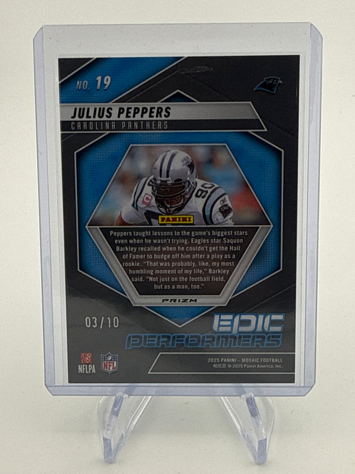 Julius Peppers 2025 Panini Mosaic Epic Performers Green Fluorescent, 03/10