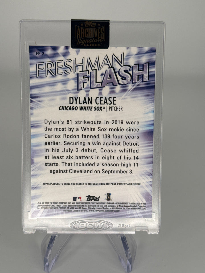 Dylan Cease 2022 Topps Archives Freshman Flash Rookie Auto, 1/5