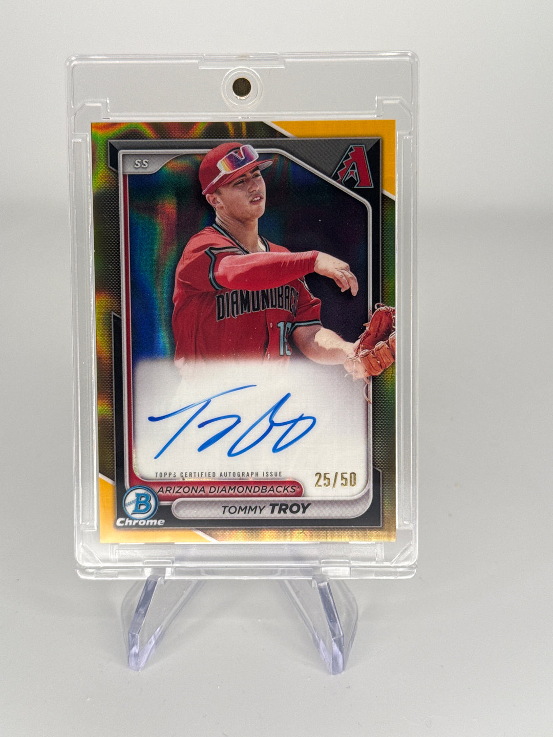 Tommy Troy 2024 Bowman Chrome Gold Lava Prospect Auto, 25/50