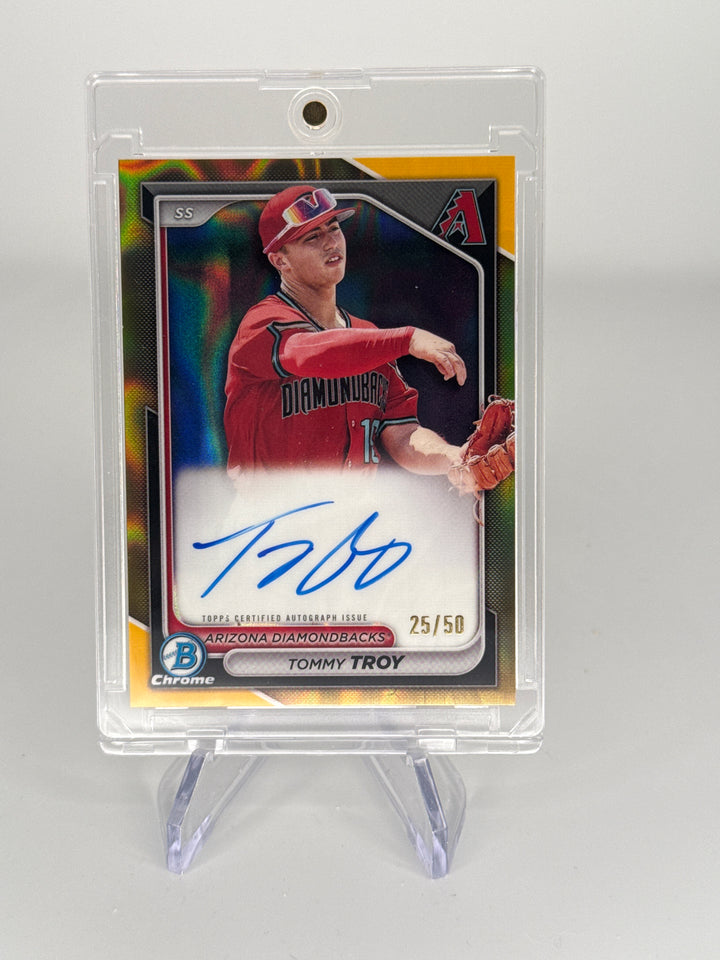 Tommy Troy 2024 Bowman Chrome Gold Lava Prospect Auto, 25/50