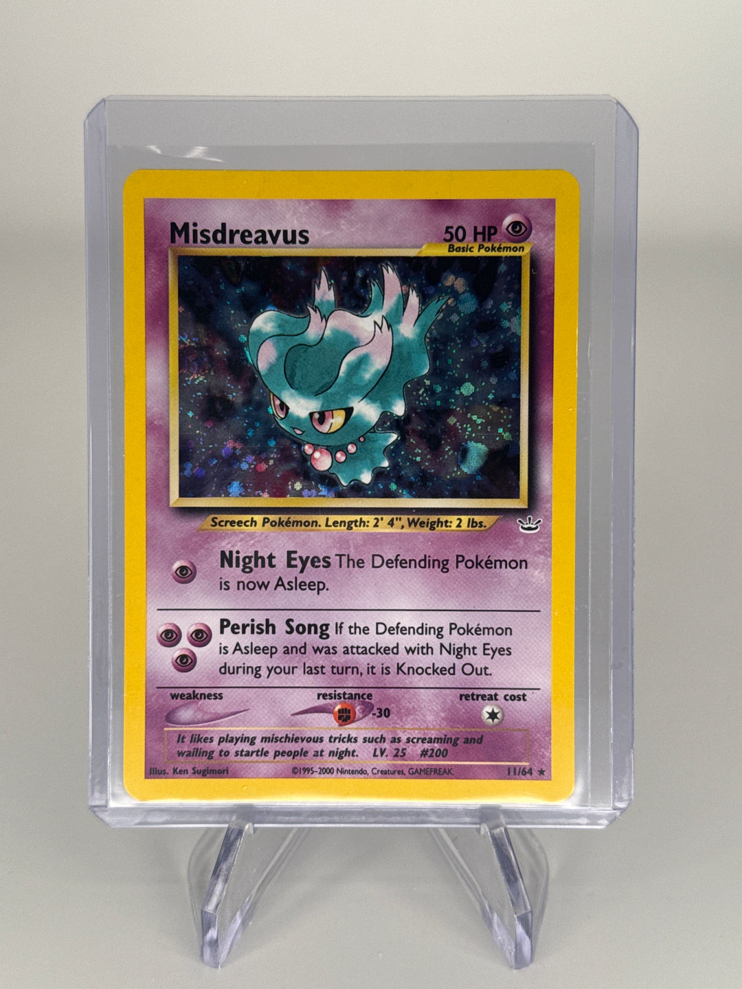 Pokemon TCG 2001 Misdreavus Neo Revelation Holo, 11/64