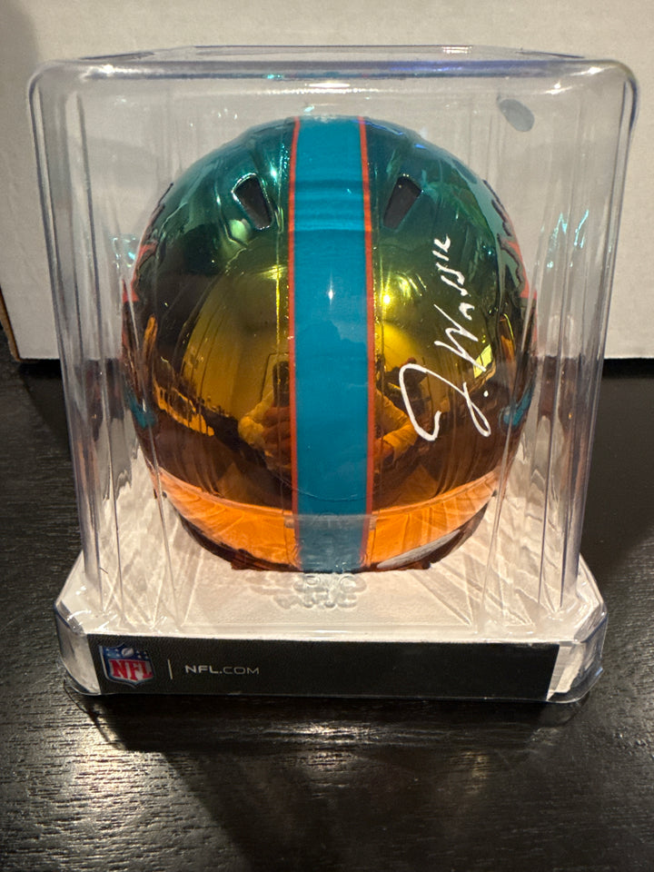 Jaylen Waddle Miami Dolphins Autographed 2-Tone Chrome Speed Mini Football Helmet (JSA)