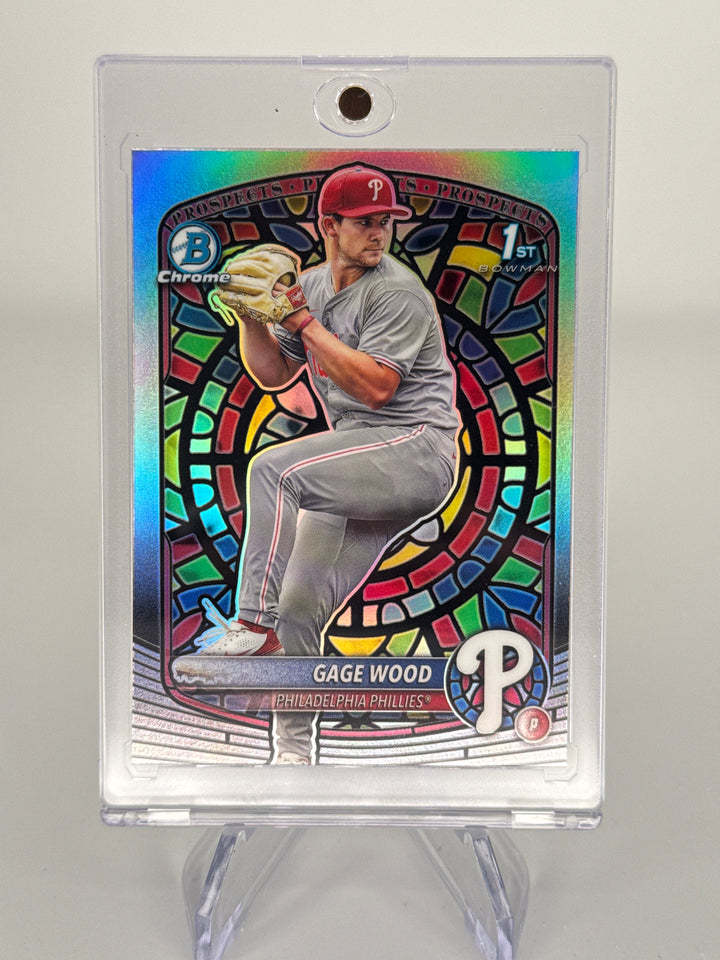 Gage Wood 2025 Bowman Chrome Etched in Glass SSP Case Hit 1st