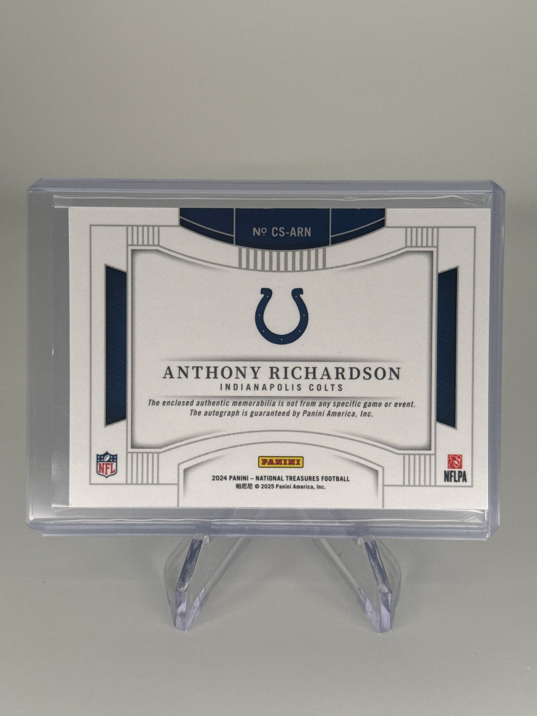 Anthony Richardson 2024 Panini National Treasures Colossal Patch Auto, 01/25