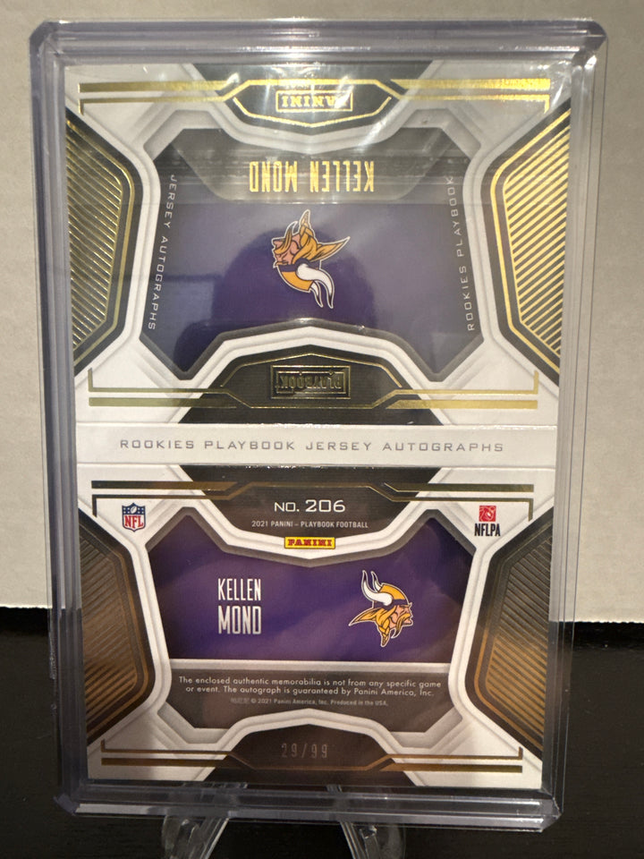 Kellen Mond 2021 Panini Playbook Rookie Patch Auto Booklet, 29/99