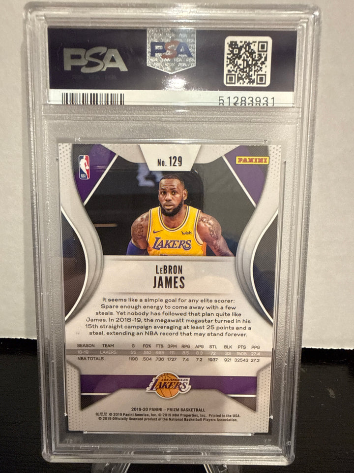 Lebron James 2019 Panini Prizm, PSA 10 Gem Mint