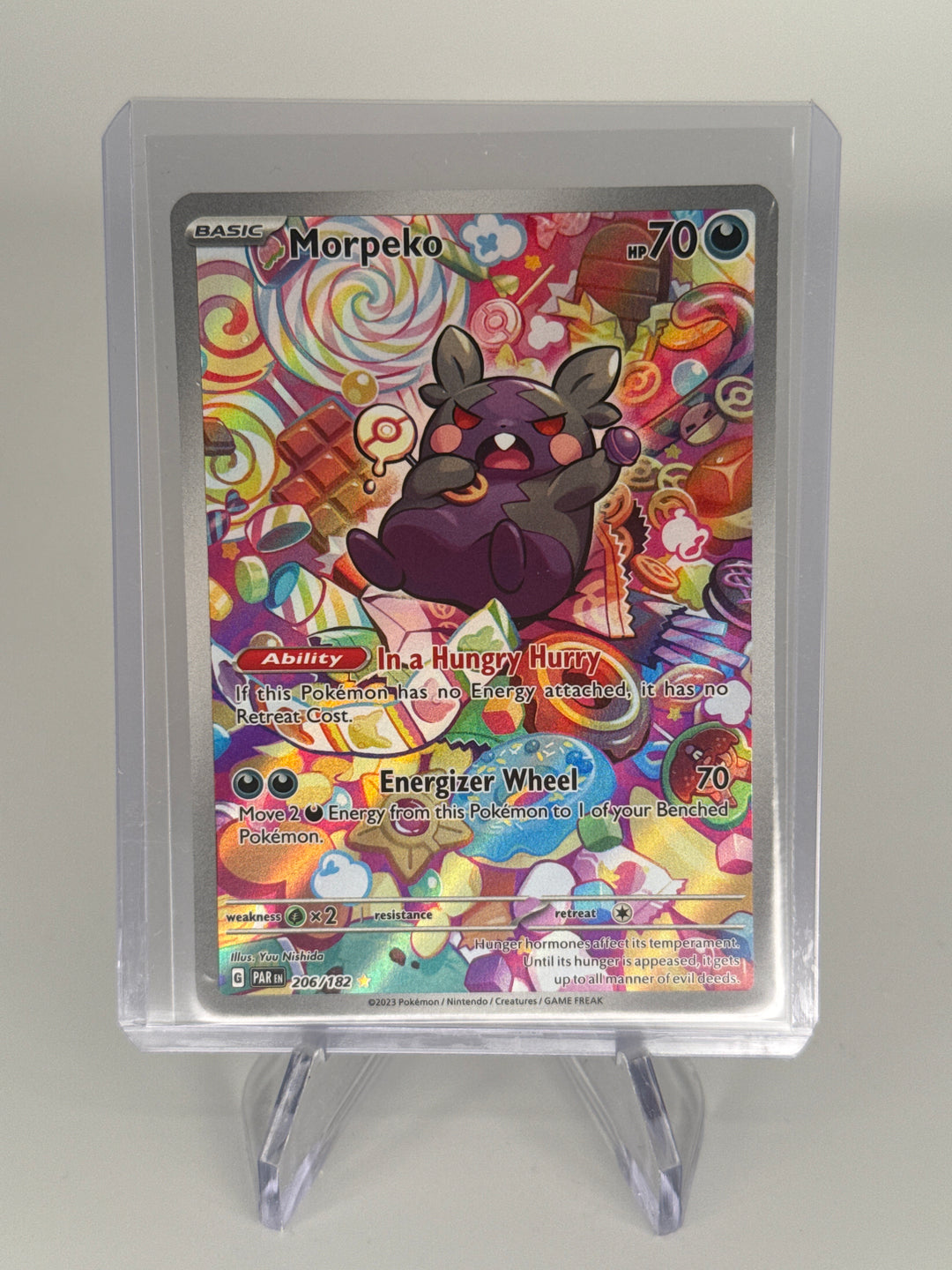 Pokemon TCG 2023 Morpeko Paradox Rift Illustration Rare, 206/182