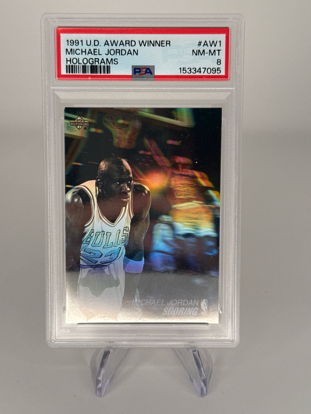 Michael Jordan 1991 Upper Deck Award Winner Holograms, PSA 8
