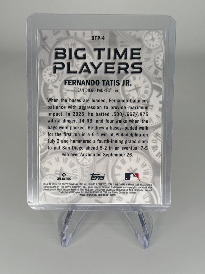Fernando Tatis Jr 2026 Topps Series One Big Time Players Orange Foil, 19/25