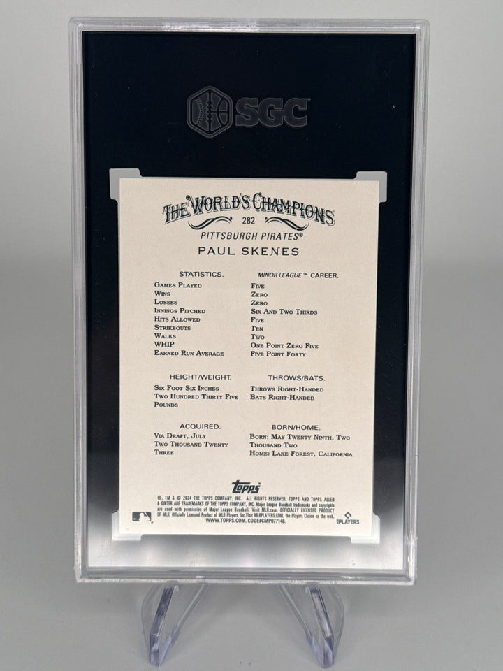 Paul Skenes 2024 Topps Allen & Ginter Silver Portrait Rookie, SGC 10 Gem Mint