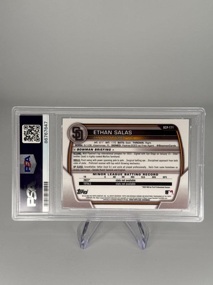 Ethan Salas 2023 Bowman Chrome Mega Box 1st, PSA 10 Gem Mint