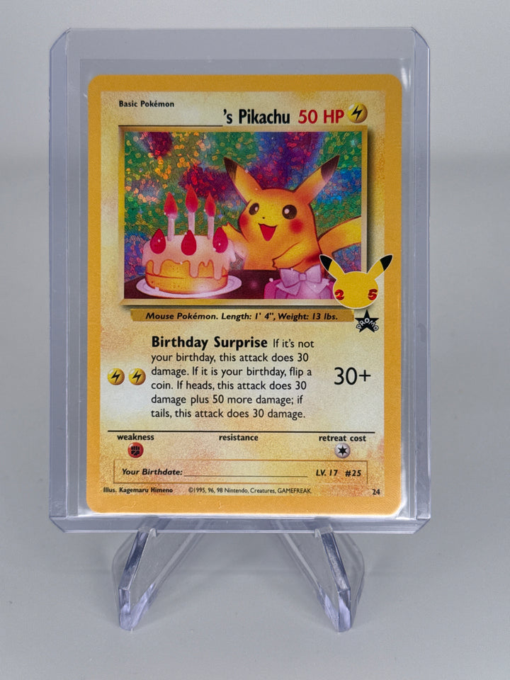 Pokemon TCG 2024 Pikachu Birthday Classic Collections Celebrations Black Star Promo, 24
