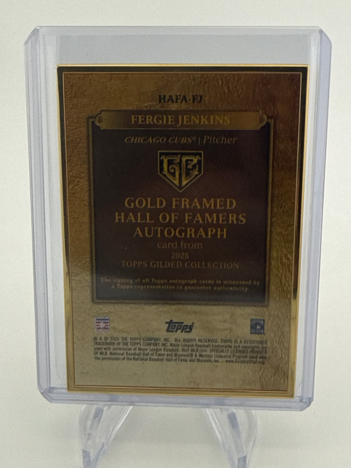 Fergie Jenkins 2025 Topps Gilded Collection Gold Framed Auto, 06/99