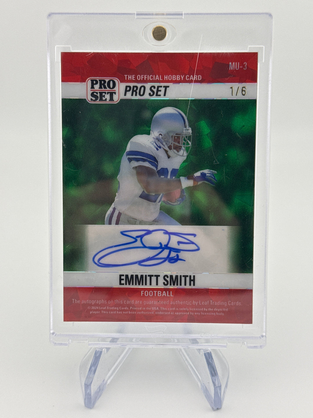 Barry Sanders/ Emmitt Smith 2024 Leaf Pro Set Cracked Ice Dual Auto, 1/6