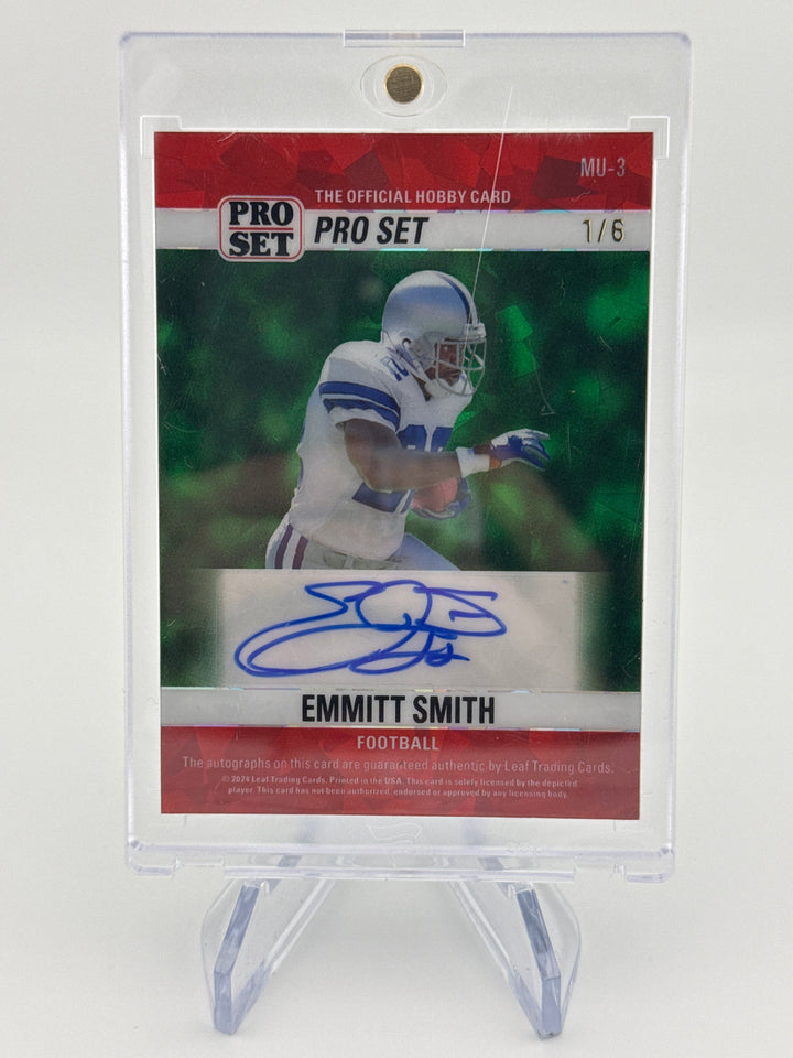 Barry Sanders/ Emmitt Smith 2024 Leaf Pro Set Cracked Ice Dual Auto, 1/6