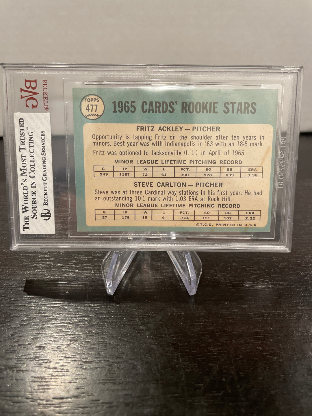 Fritz Ackley/Steve Carlton 1965 Topps Rookie Stars, BVG 8