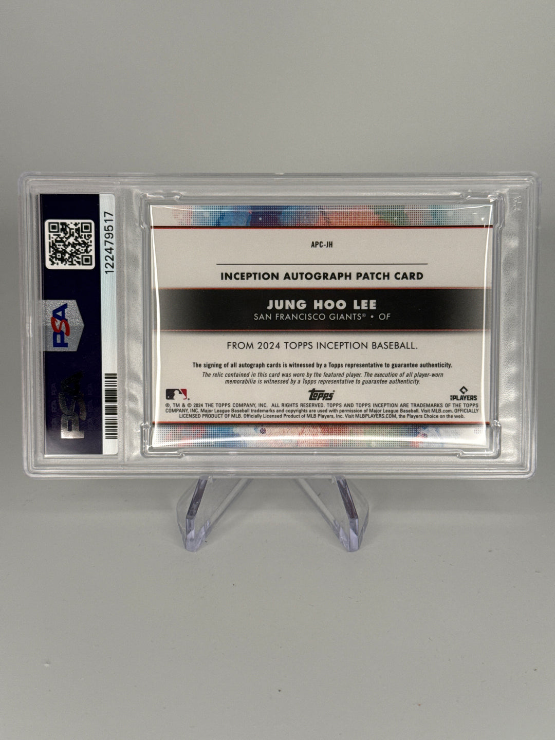 Jung Hoo Lee 2024 Topps Inception Rookie Patch Auto Aqua, 47/50, PSA 10 Gem Mint