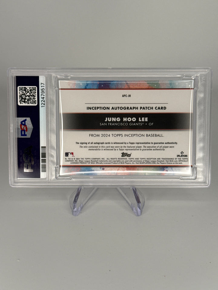 Jung Hoo Lee 2024 Topps Inception Rookie Patch Auto Aqua, 47/50, PSA 10 Gem Mint