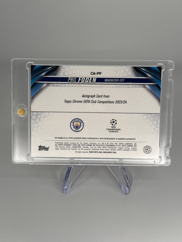 Phil Foden 2024 Topps Chrome Gold Refractor Auto, 19/50