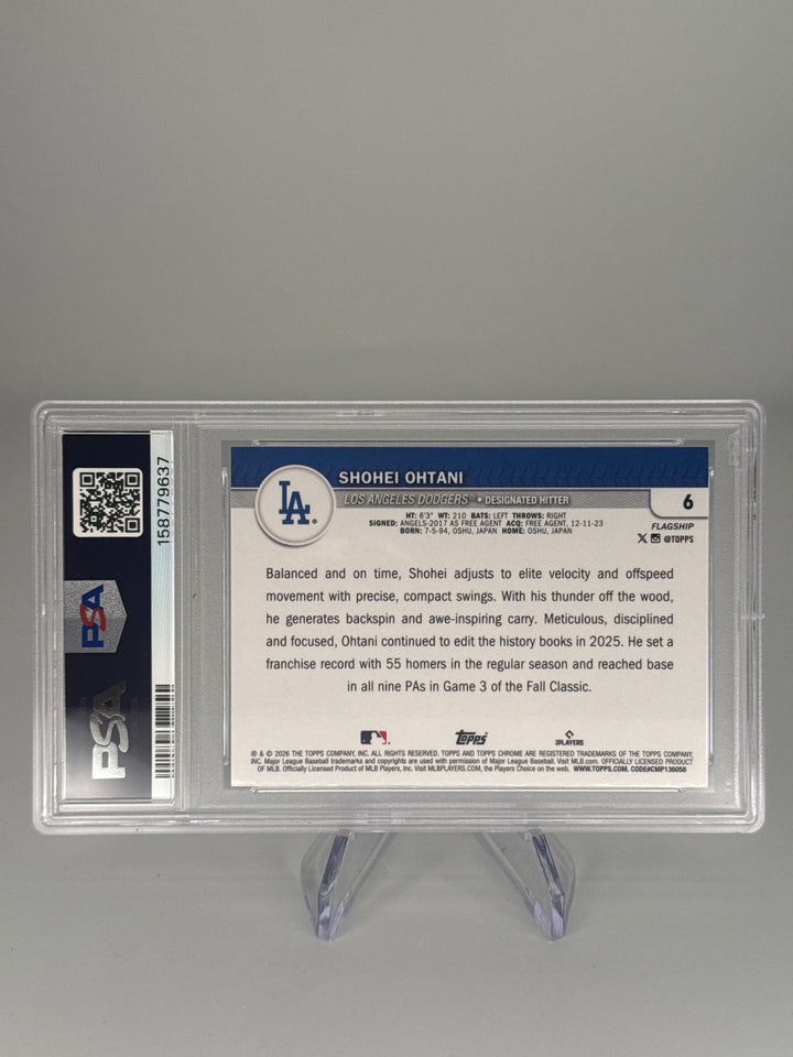 Shohei Ohtani 2026 Topps Flagship Collection Chrome, PSA 8