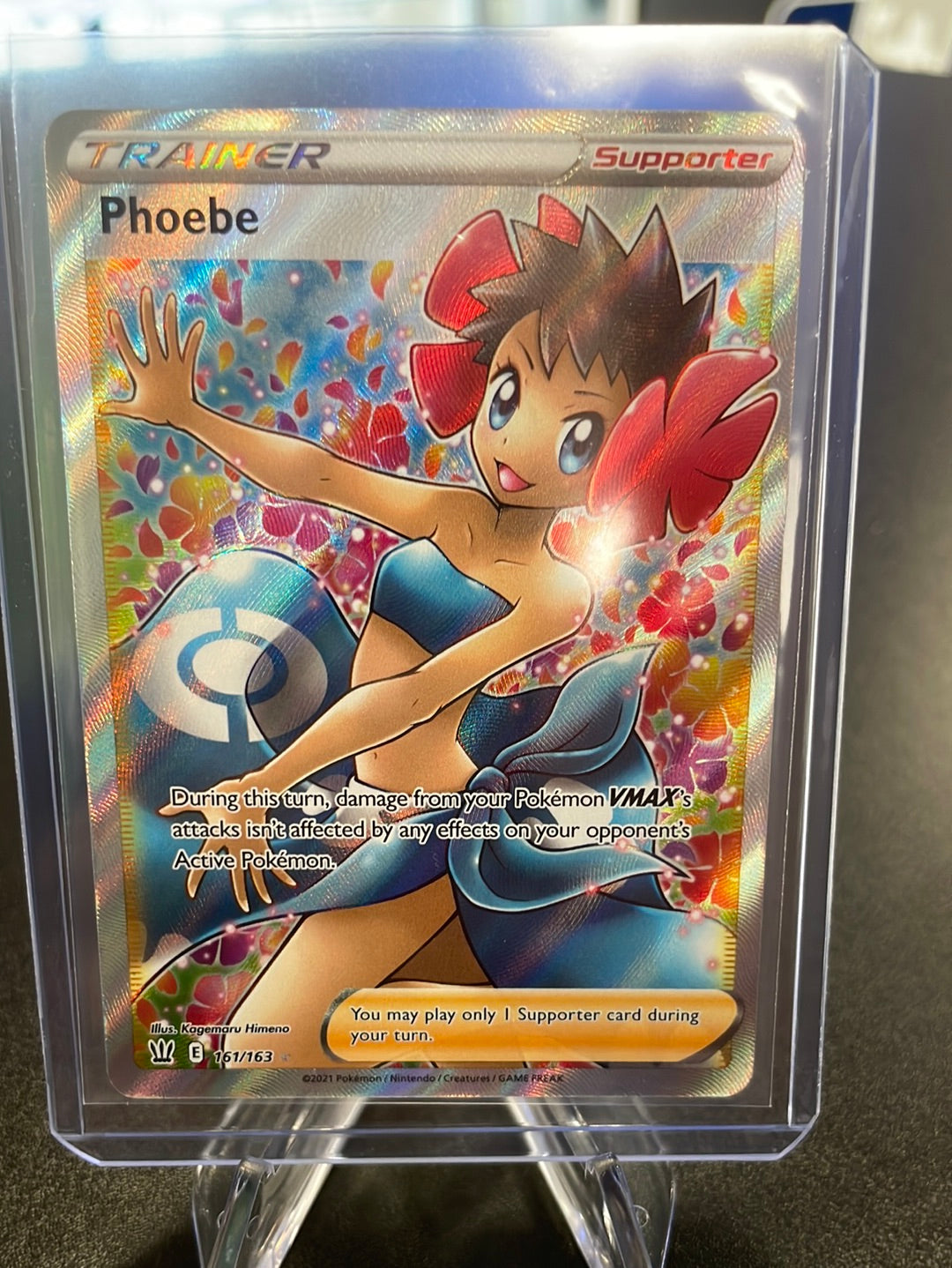 Pokemon TCG 2021 Sword and Shield Phoebe Full Art Trainer Holo 161/163