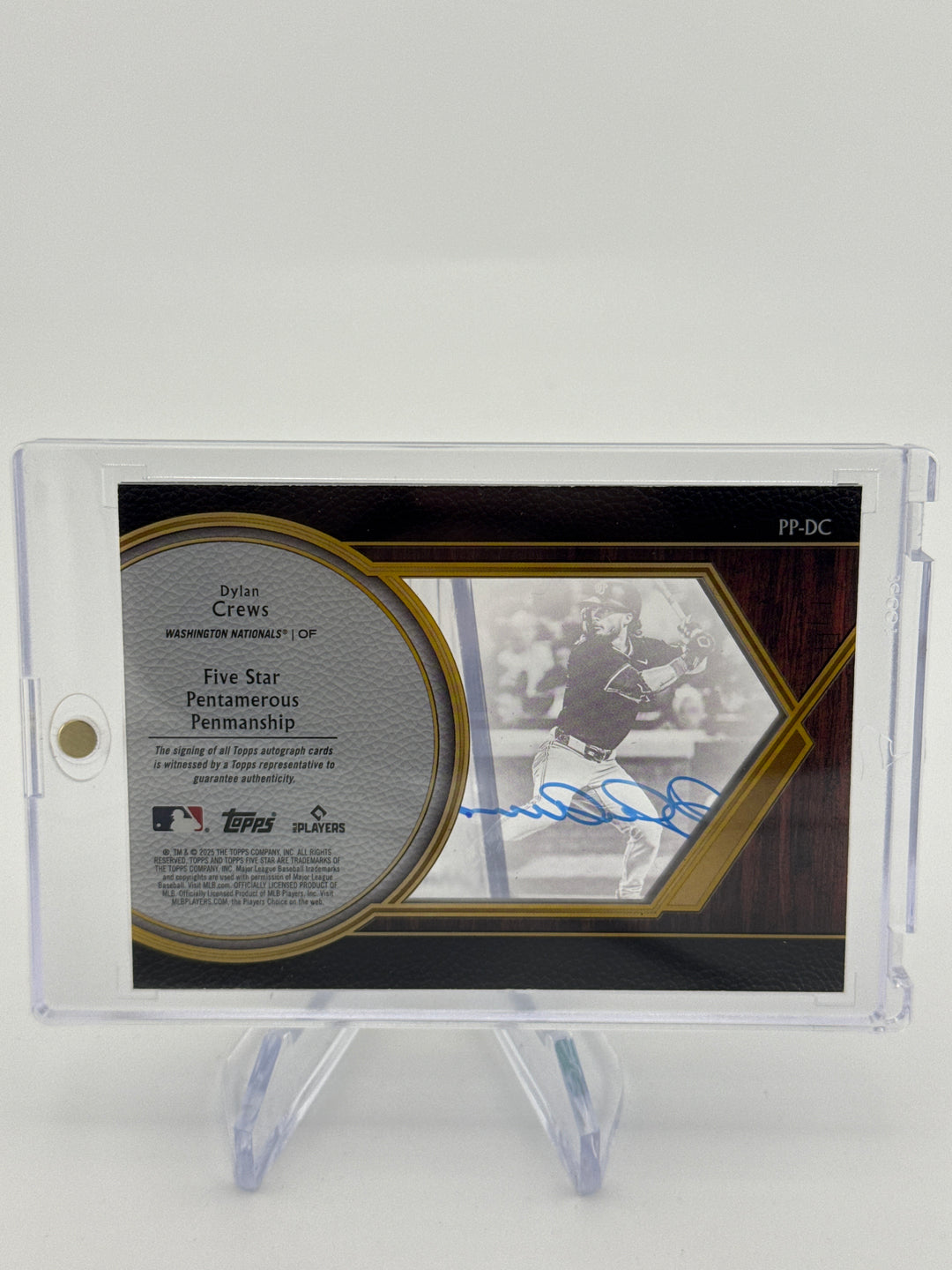 Dylan Crews 2025 Topps Five Star Pentamerous Penmanship Rookie Auto, 09/10