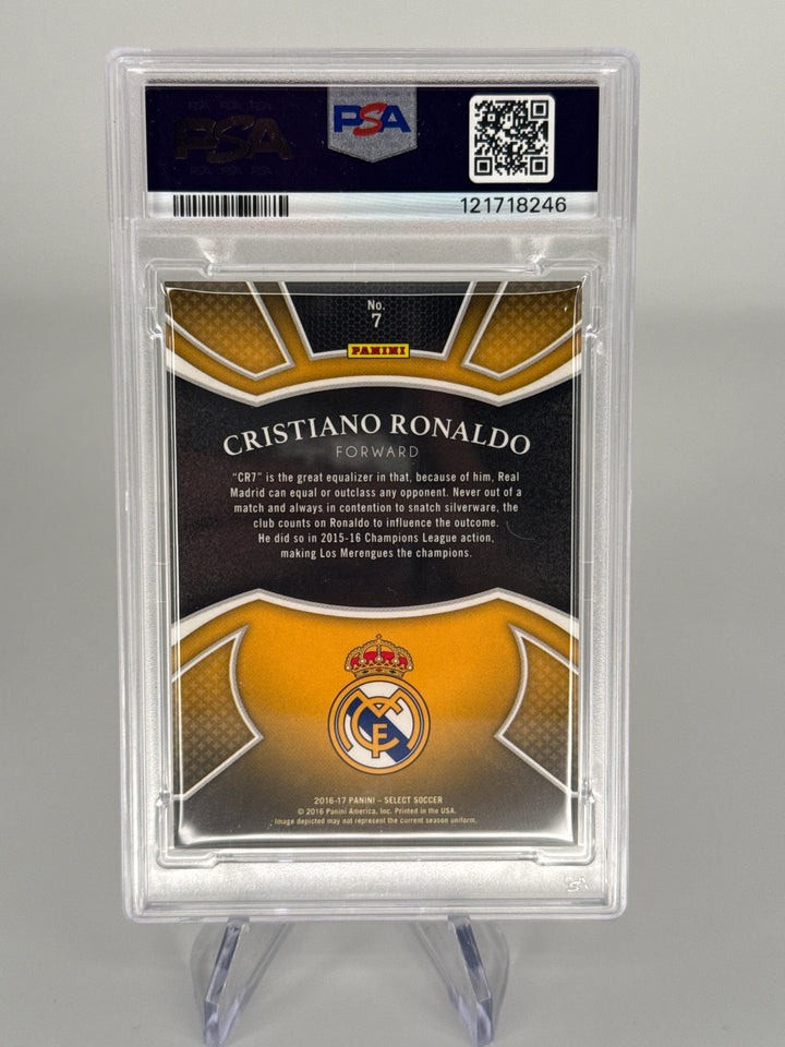 Cristiano Ronaldo 2016 Panini Select Equalizers Prizm, PSA 10 Gem Mint