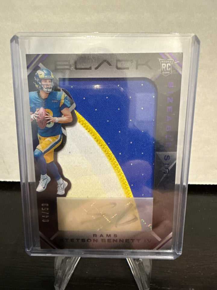 Stetson Bennett 2023 Panini Black Rookie Patch Auto, 04/50
