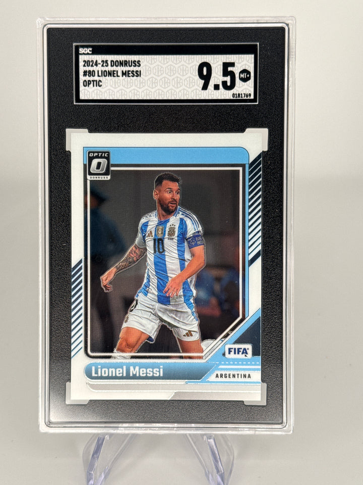 Lionel Messi 2024 Panini Donruss Optic FIFA, SGC 9.5 Gem Mint