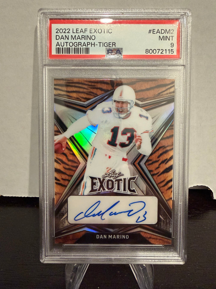 Dan Marino 2022 Leaf Exotic Autograph Tiger, PSA 9 Mint