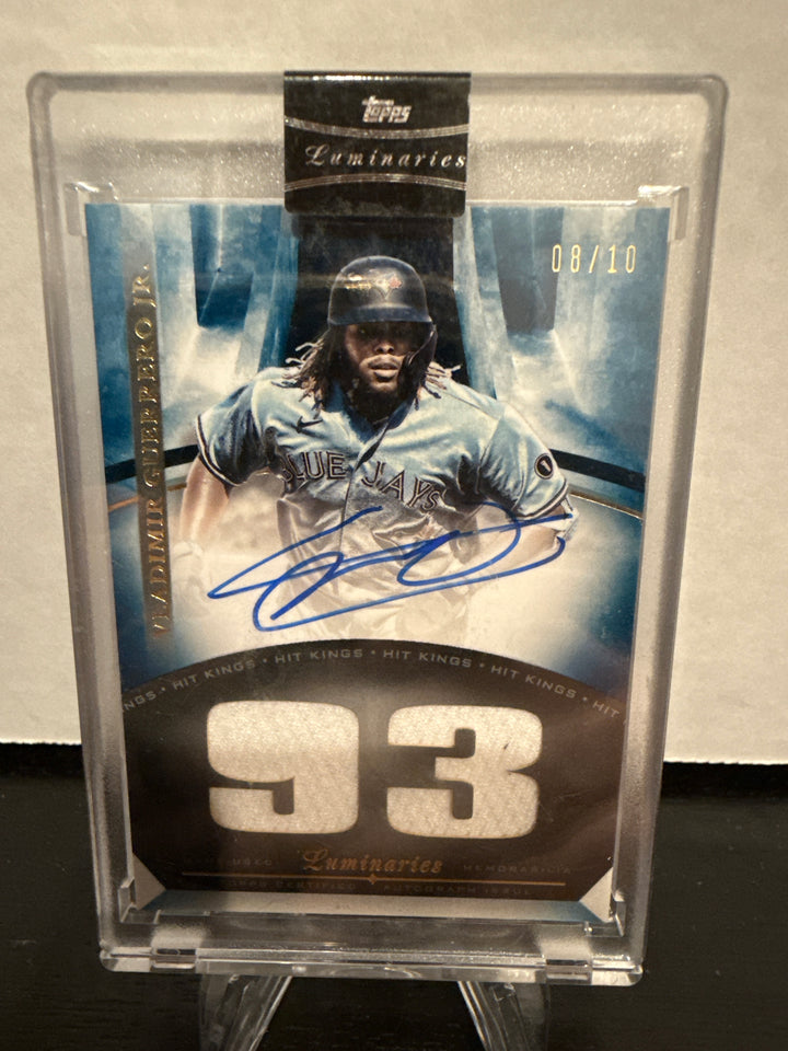 Vladimir Guerrero Jr. 2021 Topps Luminaries Hit Kings Auto Relic, 08/10