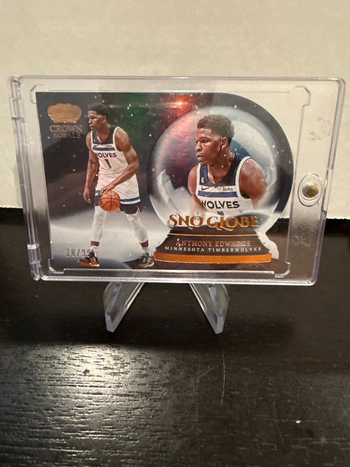 Anthony Edwards 2023 Panini Crown Royale Sno Globe Die Cut, 18/99